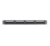 Панель коммутационная 19дюйм 1U 24 порта кат.5e класс D 100МГц RJ45/8P8C 110/KRONE T568A/B неэкран. черн. NETLAN EC-URP-24-UD2