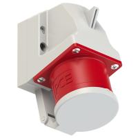 525-6d PCE Вилка настенная 32А/400V/3P+N+E/IP44 с крышкой