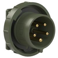 6252-6.u PCE Вилка встраиваемая 32А/400V/3P+N+E/IP67, фланец 75x75, бронзово-зеленый