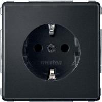 Розетка 1-м СП Merten Aquadesign 16А IP20 с заземл. механизм антрацит SchE MTN2300-7214