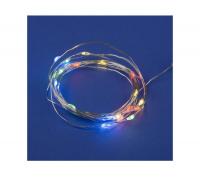 Гирлянда LED на батарейках ULD-S0200-020/DTB/3AA/RC RGB IP20 DEW 3AA (не в/к) "Роса" 2м 20 диодов RGB свет пульт ДУ (в/к) Uniel UL-00007247