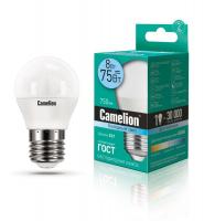 Лампа светодиодная LED8-G45/845/E27 8Вт шар 4500К бел. E27 750лм 170-265В Camelion 12394