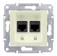 Розетка компьютерная 2-м СП Sedna RJ45 кат.6 UTP неэкранир. механизм беж. SchE SDN4800147