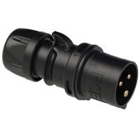 013-6x PCE Вилка кабельная 16А/230V/1P+N+E/IP44, черная