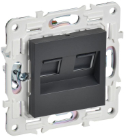 Розетка компьютерная двойная RJ45 кат.5E SKANDY SK-K03T титан IEK SK-K20-1-K48