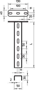 Стойка потолочная US 3 400мм гор. цинк US 3 K 40 FT OBO 6342355