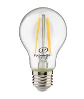 Лампа светодиодная филаментная RS LED F A60 E27 6W 220-240V 3000К 6Вт грушевидная 560лм Ra 80 Русский Свет 15010345093