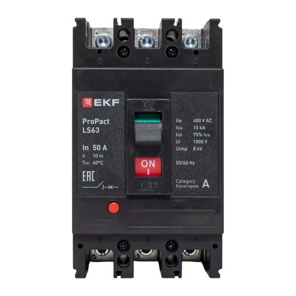 Выключатель автоматический 3п 50А 15кА LS63 ProPact EKF mccb-63-15-3-50-ls