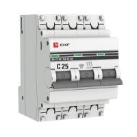 Выключатель автоматический модульный 3п C 25А 6кА ВА 47-63 PROxima EKF mcb4763-6-3-25C-pro