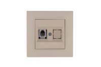 Розетка компьютерная CAT 5+гнездо Karea RIZZ крем Makel 88010035
