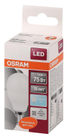 Лампа светодиодная LED STAR CLASSIC P 75 8W/840 8Вт шар 4000К нейтр. бел. E14 806лм 220-240В матов. пласт. OSRAM 4058075210837