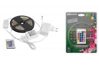 Комплект светодиодной ленты SMD5050-30 LED/м-12 В-7,2 Вт/м-IP65-RGB (3 м), 18 Вт, IR-контроллер TDM