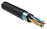 Кабель витая пара F/UTP кат.5E 4х2х24AWG solid LSZH черн. (305м) (м) ITK LC3-C5E04-329