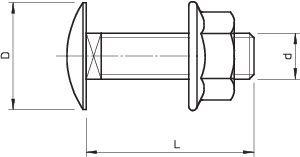 Комплект креплений M6х12 FRSB 6х12 VZ G (болт с плоской головкой + комб. гайка) OBO 6406130