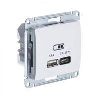 Розетка USB Glossa тип A+C 45Вт QC PD высокоскор. ЗУ механизм беж. SE GSL000229
