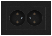 Розетка Accent 6-204-05 2х2P 16А-250В IP20 СУ AL/CU антрацит Intro Б0063465