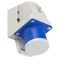 523-6d PCE Вилка настенная 32А/230V/1P+N+E/IP44 с крышкой