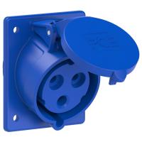 423-6 PCE Розетка встраиваемая наклонная 32A/230V/1P+N+E/IP44, фланец 80x97