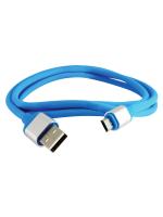 Дата-кабель, ДК 16, USB - micro USB, 1 м, силиконовая оплетка, голубой, TDM