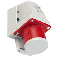524-6d PCE Вилка настенная 32А/400V/3P+E/IP44 с крышкой