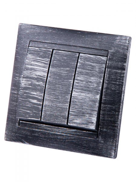 Выключатель 3-х кл. 10А старинное серебро "Лама" TDM