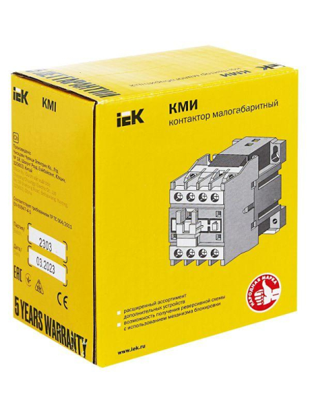 Контактор КМИ-22510 25А 24В/АС3 1НО IEK KKM21-025-024-10