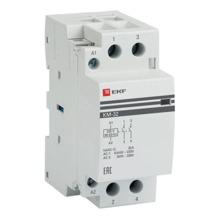 Контактор модульный 4NО 3мод. 24В AC КМ 32А PROxima EKF km-3-32-40-24v