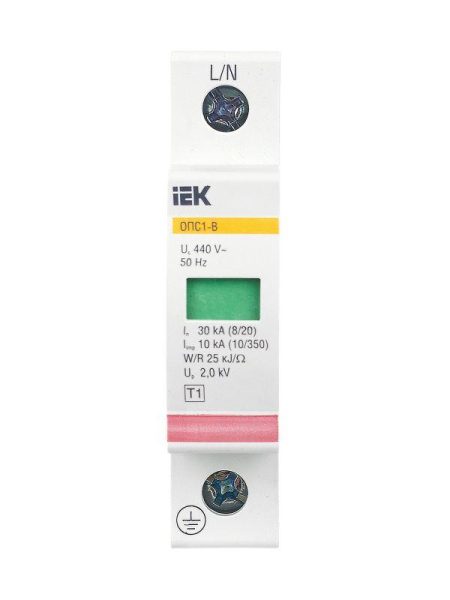 Ограничитель перенапряжения ОПС1-B 1P IEK MOP20-1-B
