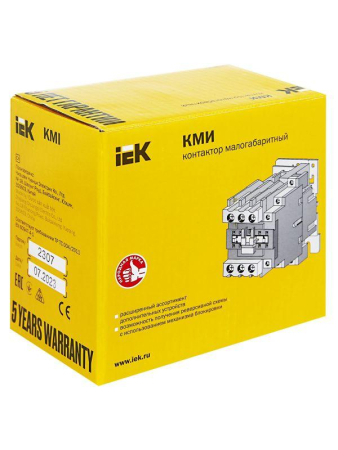 Контактор КМИ-46512 65А 230В/АС3 1НО 1НЗ IEK KKM41-065-230-11