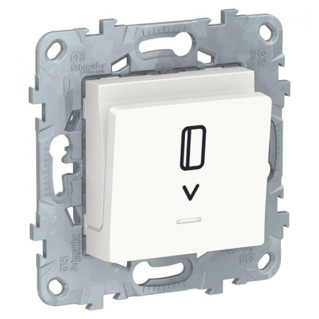 Выключатель карточный Unica New 10А с подсветкой механизм бел. SchE NU528318