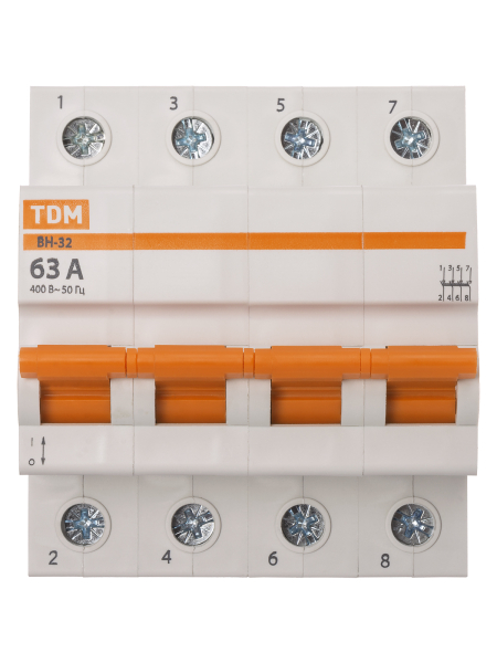 Выключатель нагрузки (мини-рубильник) ВН-32 4P 63A Home Use TDM