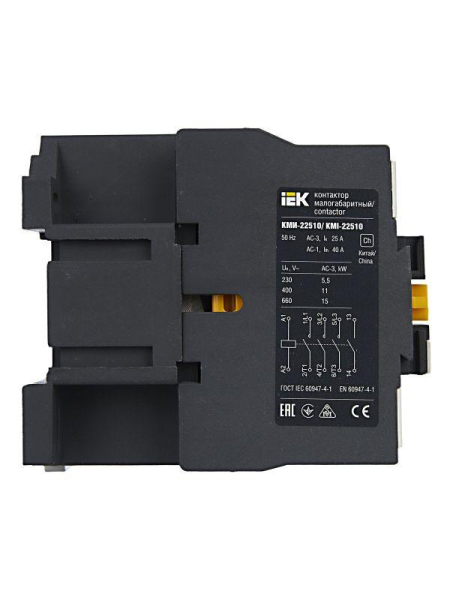 Контактор КМИ-22510 25А 24В/АС3 1НО IEK KKM21-025-024-10