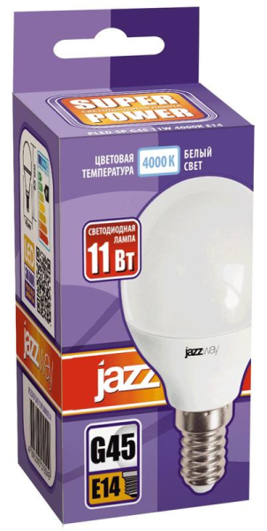 Лампа светодиодная PLED- SP G45 11Вт E14 4000К 230/50 JazzWay 5019270