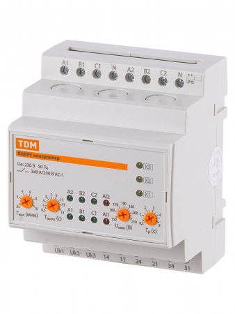 Контроллер автоматического ввода резерва с секционированием КАВРС 3Ф 230В АС на 2 ввода TDM