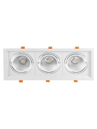 Светильник встраиваемый карданный "Фокус-1" LED CSL-01-3x11-WW 33 Вт, 35°, 3000 К, 80 Ra, IP20, TDM