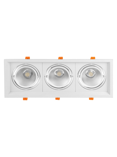 Светильник встраиваемый карданный "Фокус-1" LED CSL-01-3x11-NW 33 Вт, 35°, 4000 К, 80 Ra, IP20, TDM