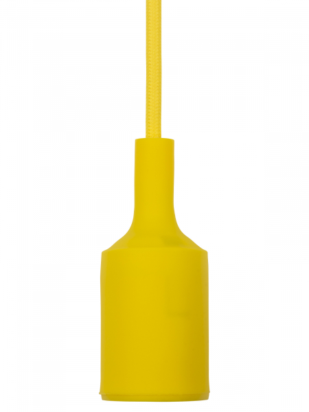 Патрон пластиковый Е27 с подвесом 1 м, желтый TDM