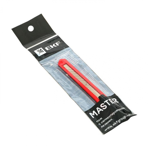 Нож с сегментированным лезвием 9мм НСМ-10 EKF Master ncm-10-ms