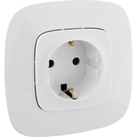 Розетка 1-м СП Valena Allure 16А IP2X 250В 2P+E безвинтов. клеммы с лицев. панелью механизм бел. Leg 753721