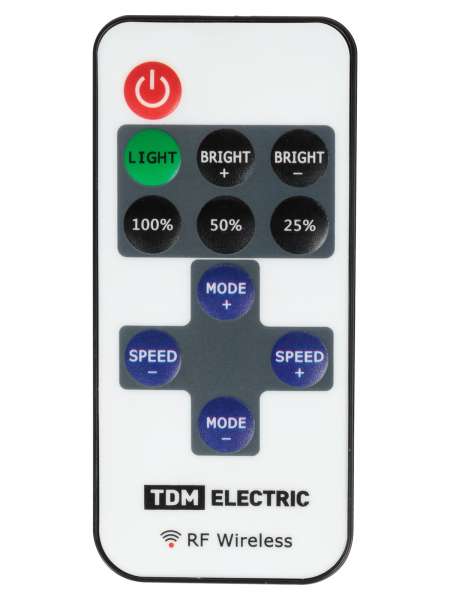 Контроллер для светодиодных лент и модулей MONO-RF-12В-6A-72Вт-IP20, 1 канал, пульт 11 кнопок, TDM