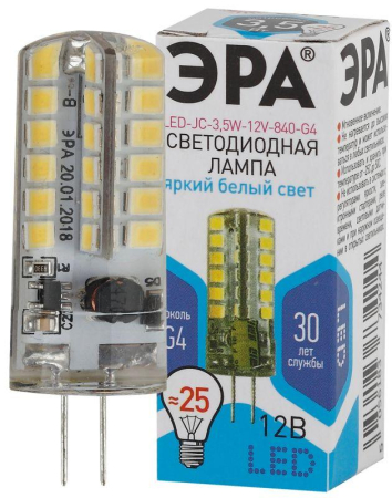 Лампа светодиодная LED-JC-3.5W-12V-840-G4 280лм ЭРА Б0033196