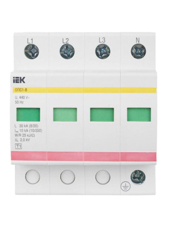 Ограничитель перенапряжения ОПС1-B 4P IEK MOP20-4-B