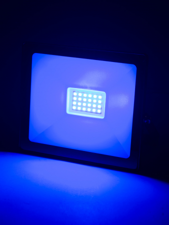 Прожектор светодиодный СДО-04-030Н-С (синий свет) 30 Вт, IP65, черный, Народный