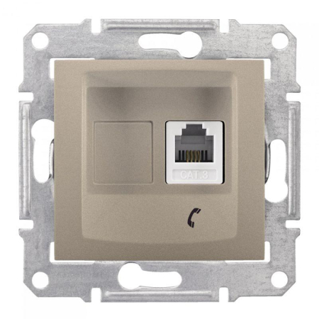 Розетка телефонная 1-м СП Sedna RJ11 механизм титан SchE SDN4101168