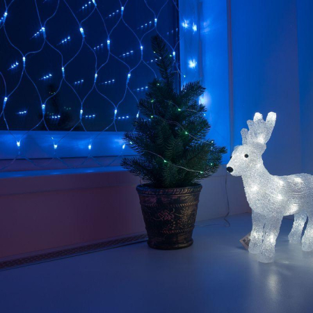 Гирлянда "Сеть" 1.5х1.5м 150LED син. провод прозр. Neon-Night 215-123