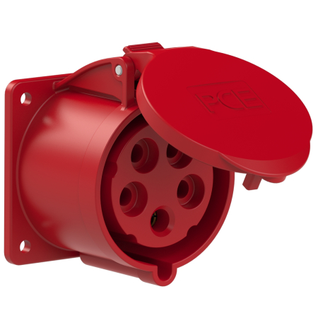 325-6f7 PCE Розетка встраиваемая 32А/400V/3P+N+E/IP44, фланец 75x75