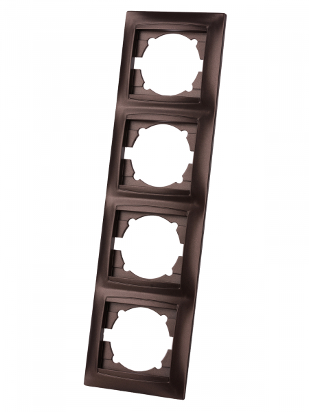 Рамка 4-х постовая вертикальная шоколад "Лама" TDM