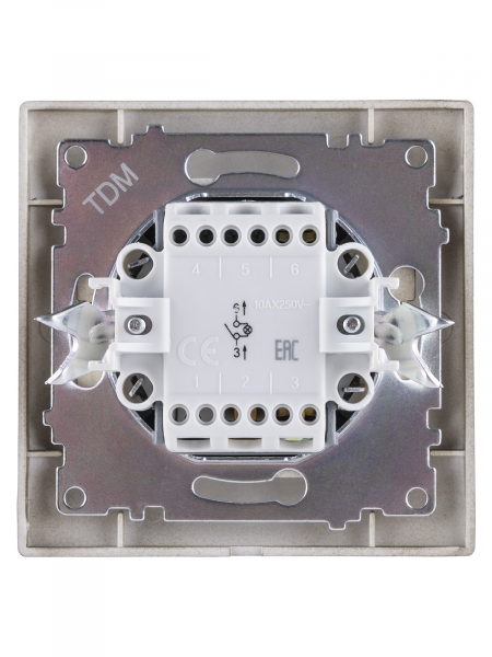 Выключатель 1 кл. с подсветкой 10А бронза "Лама" TDM