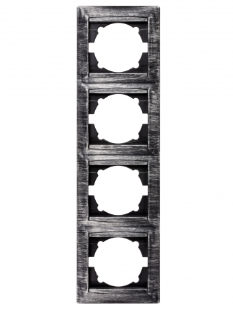 Рамка 4-х постовая вертикальная старинное серебро "Лама" TDM