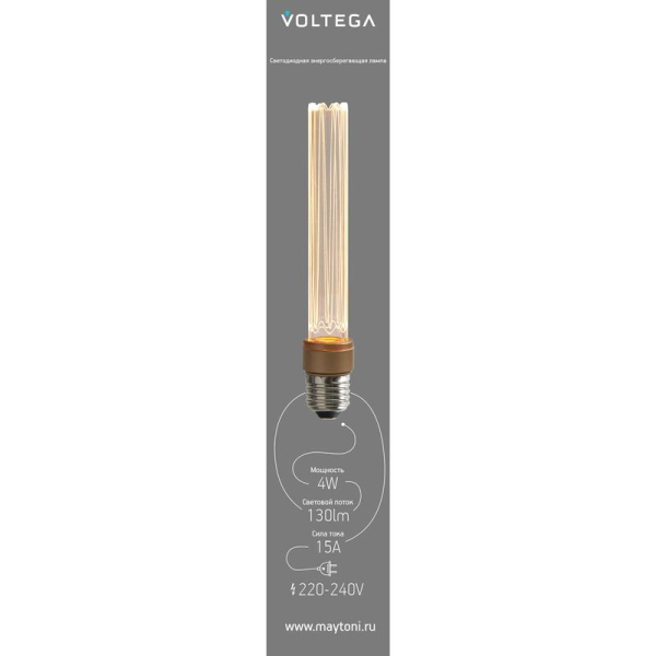 Лампа светодиодная филаментная Loft 271 T30 4Вт 1800К E27 DIM Voltega 8570